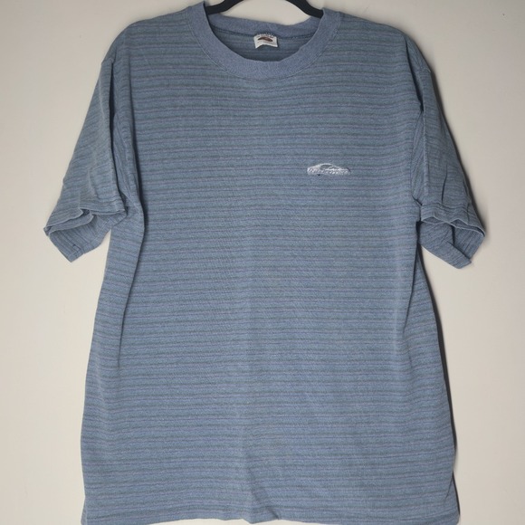Vintage Quicksilver Internationale Men's Blue Stripe Shirt Large Made in USA - Picture 1 of 6